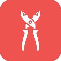 Wire Cutters Glyph Round Corner Background Icon vector