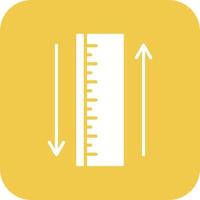 Ruler Glyph Round Corner Background Icon vector