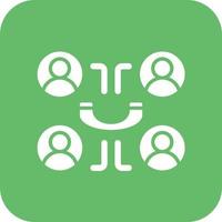Conference Glyph Round Corner Background Icon vector