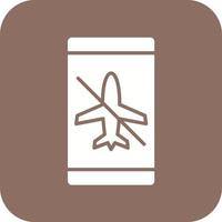 Airplane mode Inactive Glyph Round Corner Background Icon vector