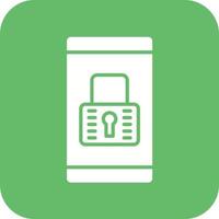 Screen lock Portrait Glyph Round Corner Background Icon vector