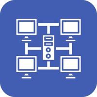 Grid Computing Glyph Round Corner Background Icon vector