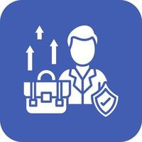 Career Growth Glyph Round Corner Background Icon vector