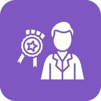 Rewarding Employees Glyph Round Corner Background Icon vector