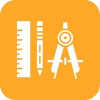 Geometry Tools Glyph Round Corner Background Icon vector