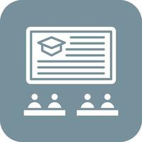 Lecture Glyph Round Corner Background Icon vector