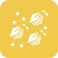 Graduates Glyph Round Corner Background Icon vector