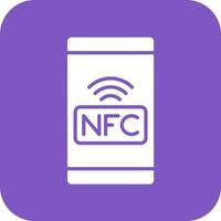 NFC Glyph Round Corner Background Icon vector