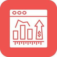 Online Statistics Glyph Round Corner Background Icon vector