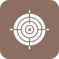 On Target Glyph Round Corner Background Icon vector