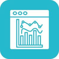 Statistical Graph Glyph Round Corner Background Icon vector