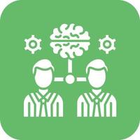 Brainstorming Glyph Round Corner Background Icon vector