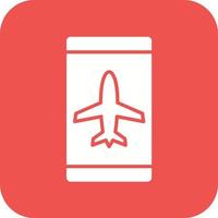 Airplane mode active Glyph Round Corner Background Icon vector