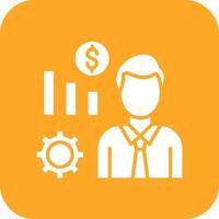 Trader Glyph Round Corner Background Icon vector