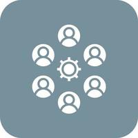 Collaboration Glyph Round Corner Background Icon vector