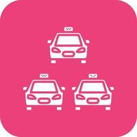 Taxi Stop Glyph Round Corner Background Icon vector