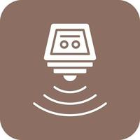 Smart Water Sensor Glyph Round Corner Background Icon vector