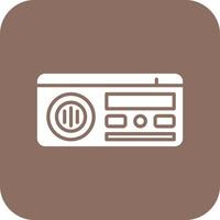 Radio Glyph Round Corner Background Icon vector