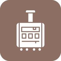 Luggage Glyph Round Corner Background Icon vector