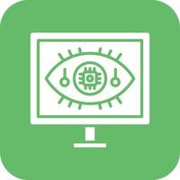 Computer Vision Glyph Round Corner Background Icon vector