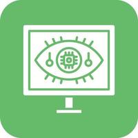 Computer Vision Glyph Round Corner Background Icon vector