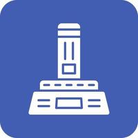Virtual Joystick Glyph Round Corner Background Icon vector