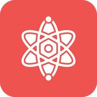 Atom Glyph Round Corner Background Icon vector