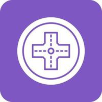 Intersection Glyph Round Corner Background Icon vector