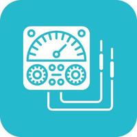 Voltmeter Glyph Round Corner Background Icon vector