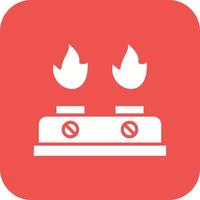Burner Glyph Round Corner Background Icon vector
