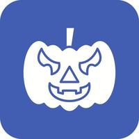 Jack-O-Lantern Glyph Round Corner Background Icon vector