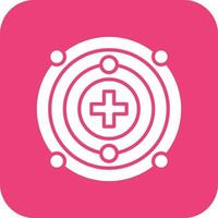 Proton Glyph Round Corner Background Icon vector