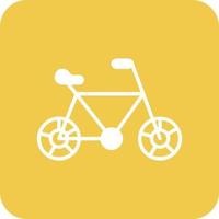 Bicycle Glyph Round Corner Background Icon vector