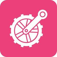 Crankset Glyph Round Corner Background Icon vector