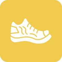 Shoe Glyph Round Corner Background Icon vector