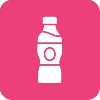 Water Bottle Glyph Round Corner Background Icon vector