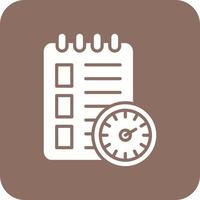 Schedule Glyph Round Corner Background Icon vector