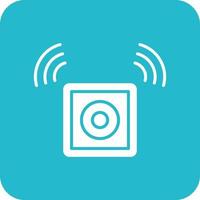 Emergency Button Glyph Round Corner Background Icon vector
