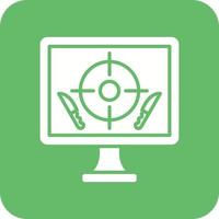 Target Glyph Round Corner Background Icon vector