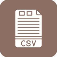 CSV Glyph Round Corner Background Icon vector