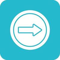 One Way Glyph Round Corner Background Icon vector