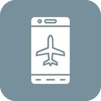 Mobile Airplane Mode Glyph Round Corner Background Icon vector