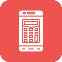 Mobile Calculator Glyph Round Corner Background Icon vector