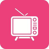 Television Glyph Round Corner Background Icon vector