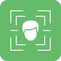 Face Scan Glyph Round Corner Background Icon vector