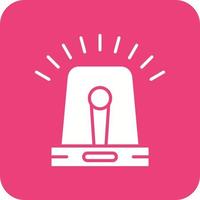 Siren Glyph Round Corner Background Icon vector
