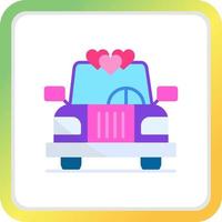 diseño de icono creativo de coche de boda vector