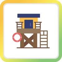 Lifeguard Tower Creative Icon Design vector