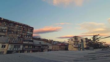 Lenticular clouds form over Tbilisi Georgia. Rare natural phenomenon. Such clouds are formed on the crests of air waves or between two layers of air. video