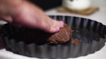 close up of the process of cooking chocolate dough video